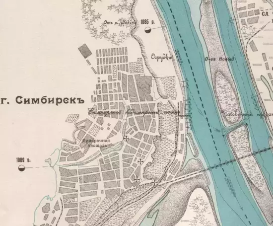 Лоцманская карта реки Волга 1913 год - plessvolgaexmpl.webp