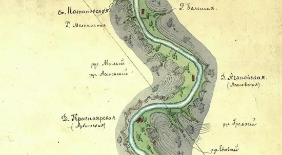 Карта реки Лена от Качуга до Якутска 1840 года - screenshot_2804.webp