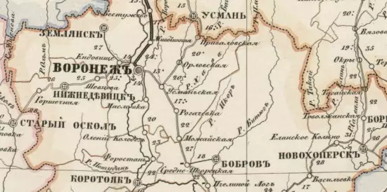 Почтовая карта Европейской России и Кавказа 1852 года - screenshot_2817.webp
