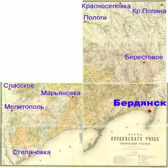 Карта Бердянского уезда Таврической губернии 1881 года - berd-vid.webp