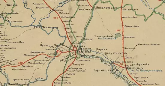 Карта пароходных сообщений железных и почтовых дорог Российской Империи 1912 год - screenshot_3026.webp