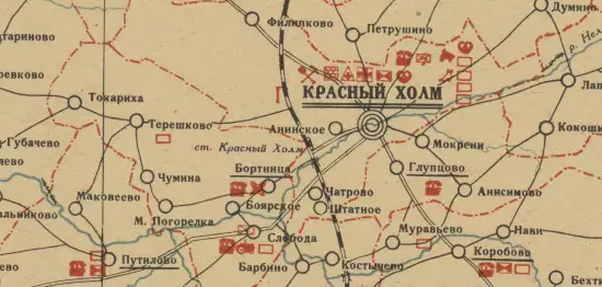 Схематическая экономическая карта Краснохолмского района Московской области 1932 года - screenshot_3117.webp