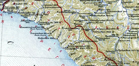 Военно-историческая карта Северо-Западного Кавказа 1899 года - screenshot_3160.webp